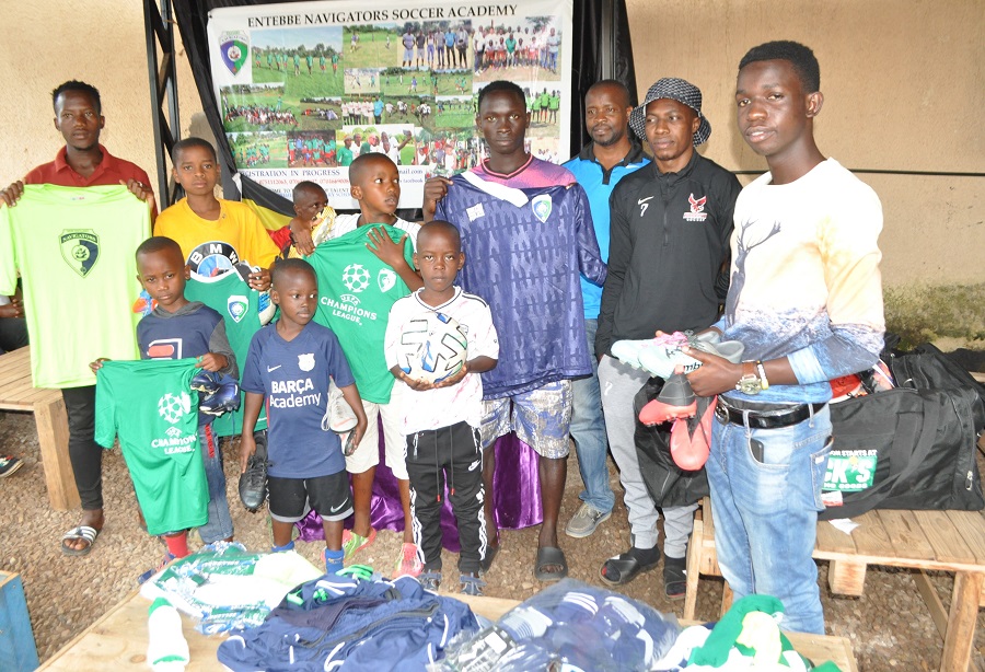 Entebbe Navigators Soccer Academy receive sports gear from United States