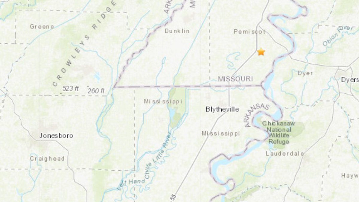 Earthquake recorded near Ark-Mo border