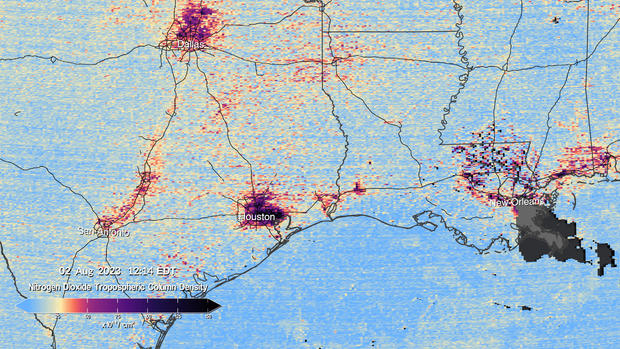 NASA releases first U.S. pollution map images from new instrument launched to space: "Game-changing data"