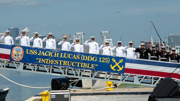 USS Jack H Lucas Commissions in the Sun State at Port Tampa Bay
