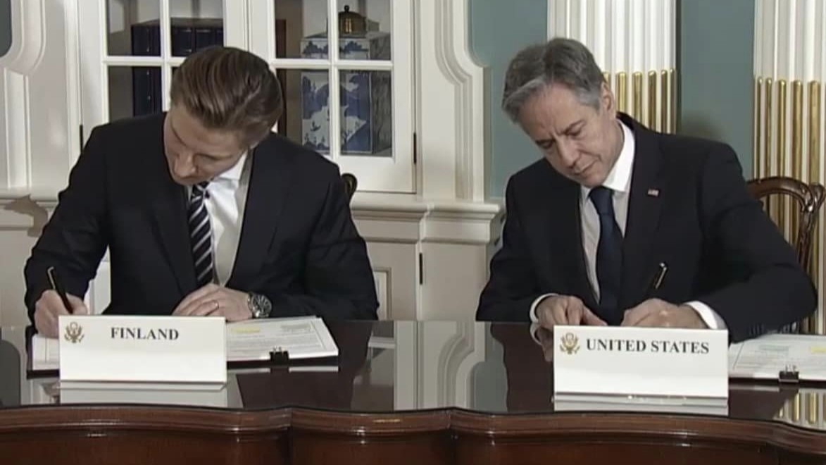 Nordic countries surrender their historic neutrality and sign military deals with the United States