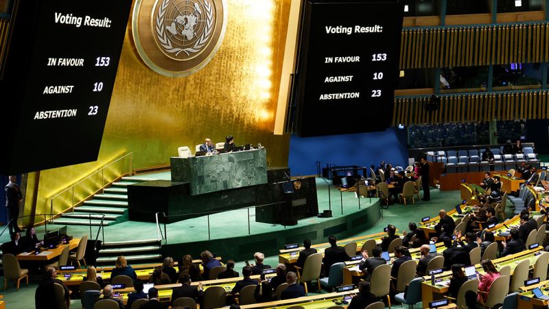 UN General Assembly votes to demand immediate ceasefire in Gaza